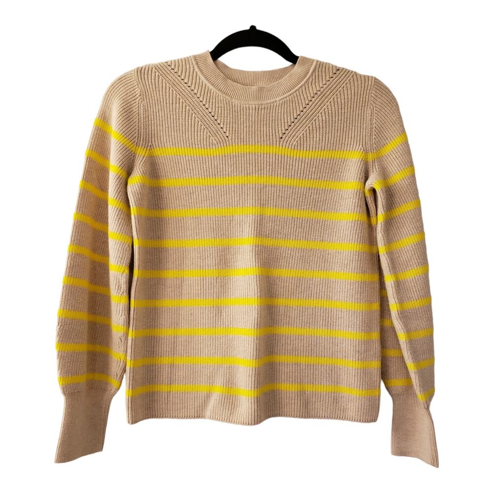 Banana Republic Factory Knit Sweater Small Women's Small Striped Tan Yellow
